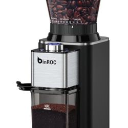Conical Burr Coffee Grinder, Anti-static Electric Coffee Bean Grinder for Home Use, 48 Adjustable Grind Settings for 2-12 Cups (Black)
