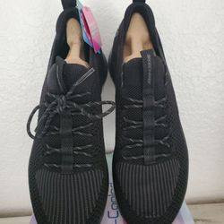 Skechers Black Knit Lace-Up Sneakers