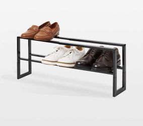 🖤👟 Two, 2-Tier Adjustable Steel Shoe Rack • Holds ~12 Pairs • Expandable 👟🖤