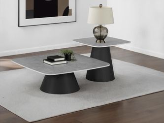 Nesting Coffee table set Faux Concrete and Black finish, New Especial price