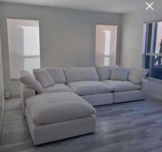 Cloud Nixon Sofa Dupe Sectional Couch 4 Segments Feathers Cushions Performance Fabric Washable
