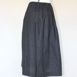 Victorian Black Cotton Petticoat Drawstring Skirt