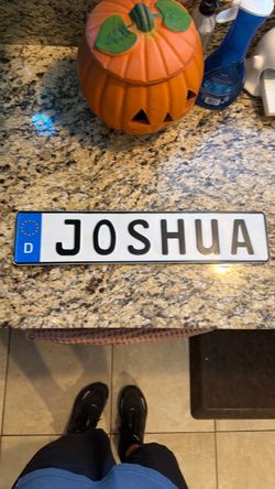 German Style Custom Name License Plate – JOSHUA