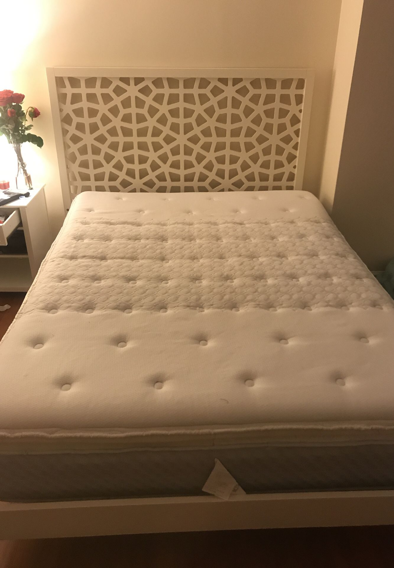 Queen bed with bed frame and head board