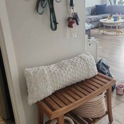 Wooden Bench With Shelf
