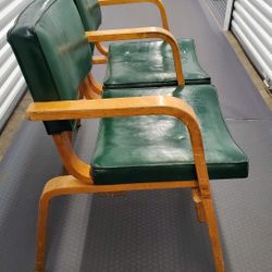 Vintage MCM vinyl tandem chairs