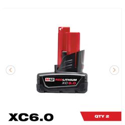 M12 12V Lithium-Ion XC Extended Capacity Battery Pack 6.0Ah