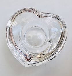 ORREFORS SWEDEN HEART CANDLE HOLDER