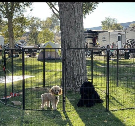 New XL 40" Tall HEAVY DUTY Dog Playpen 32' Long Dog Fence Portable 79" Sq Ft Pet Safety Yard Gate Rv Camping 5th Wheel Child Safety Gate Animal Cage