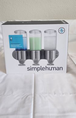 Dispensador Triple de Pared Simplehuman - Acero Inoxidable (Nuevo en Caja)
