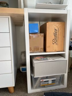 White cube 2 Cubby Book Shelf