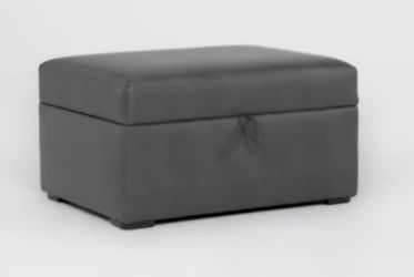 Grey suede storage bench