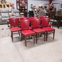 Late 40's Icd Cream Parlor Red Chairs 
