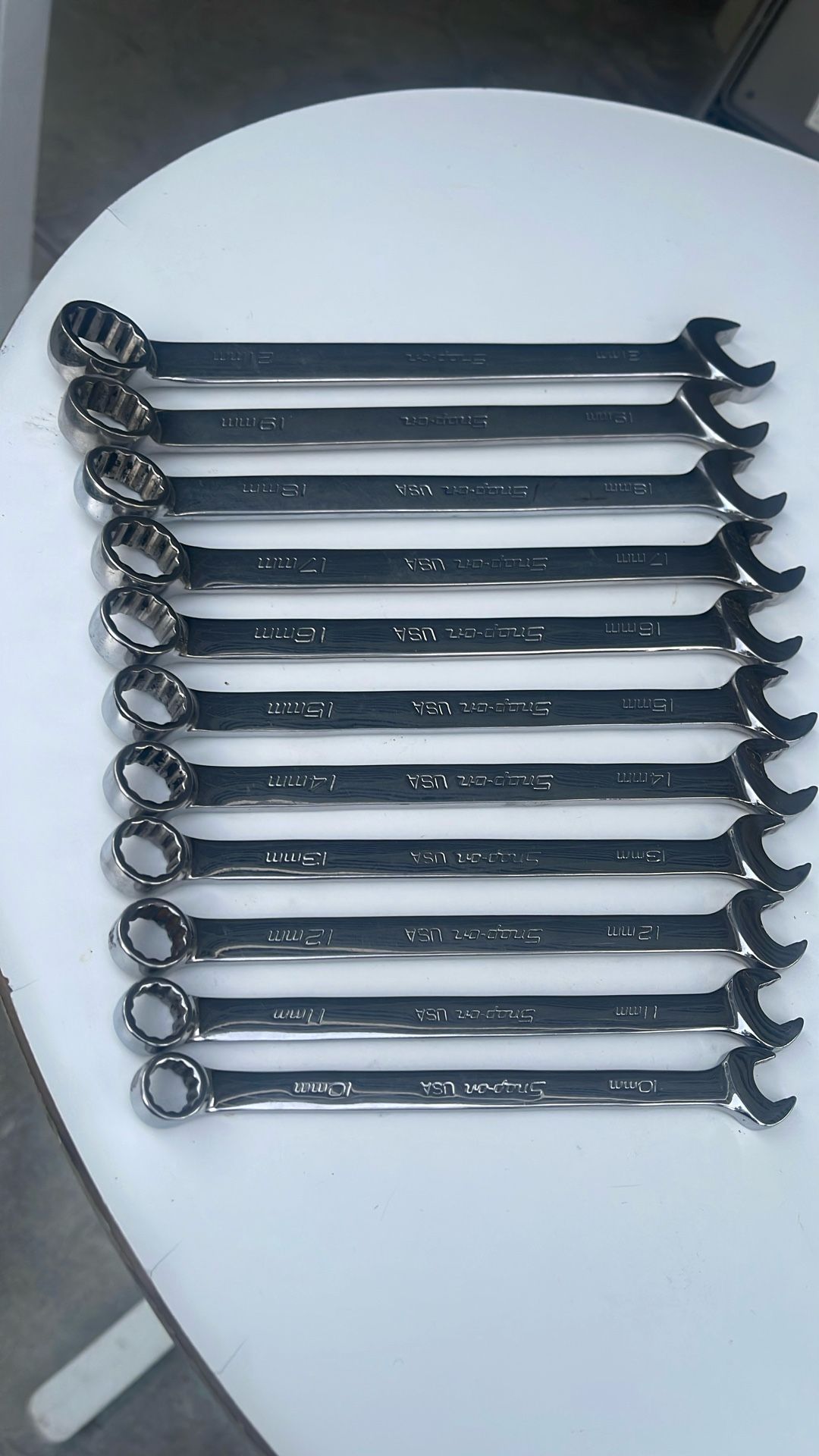 Snap On Wrenches.   10mm To 21mm