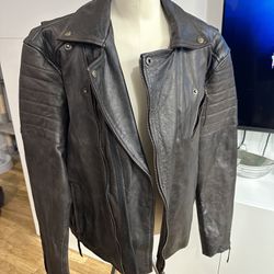 AF Xtreamline Inc Men  Leather Jacket Dark Brown Size M  $100 