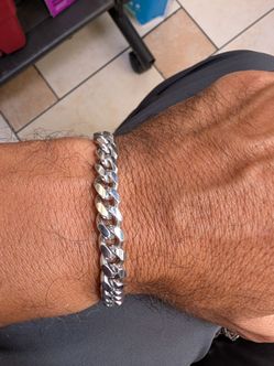 Silver necklace and bracelet match