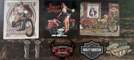Harley Davison Signs, Hooks And patches