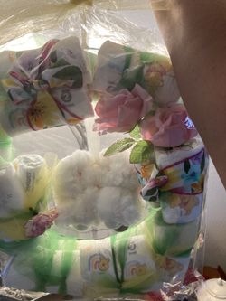 New Baby Shower Diaper Wreath