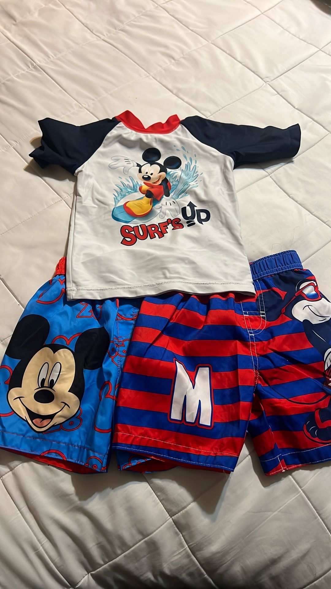 Mickey Mouse 2T Swimming Trunks And Shirt