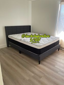 Queen size bed frame and mattress