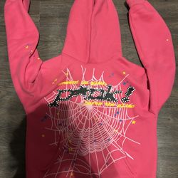 pink spider hoodie Small