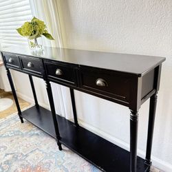 Black Long Console Table In Tracy 