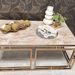 Brand New Faux Marble Top Console Table