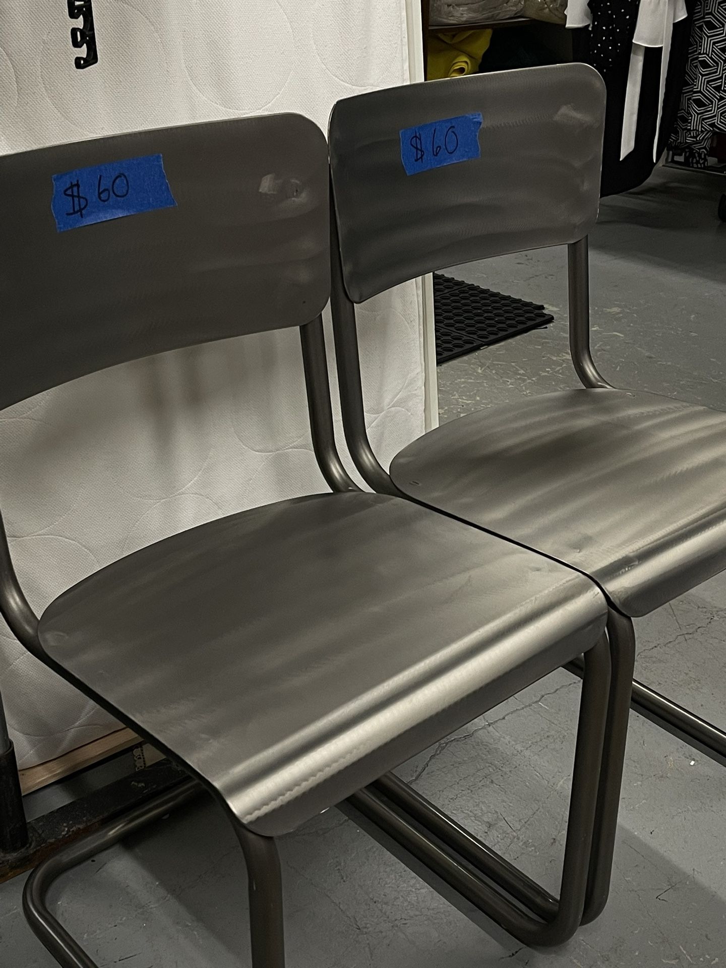 Restoration Hardware Metal Schoolhouse Side Chairs x4