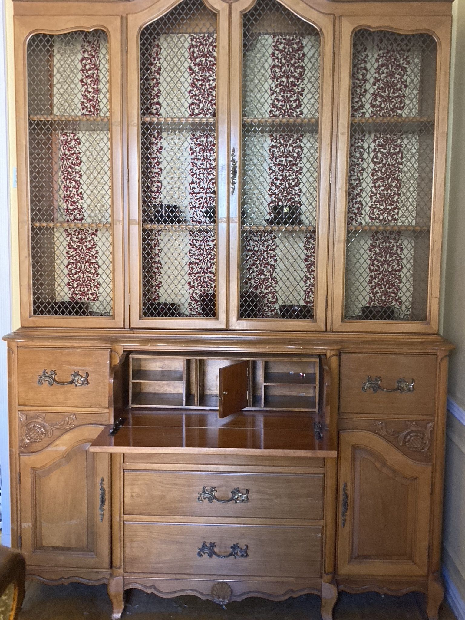 Elegant Display Cabinet With “Hidden” Secretary Desk