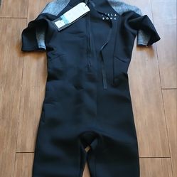 Billabong 2/2mm Synergy Back Zip Springsuit Short Sleeves Black/Gray Wetsuit/ Size M