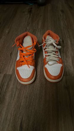 Orange Air Jordan Shoes No Insoles 