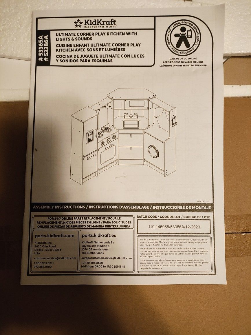 Kidskraft  Ultimate Corner Play Kitchen With Light And Sound 