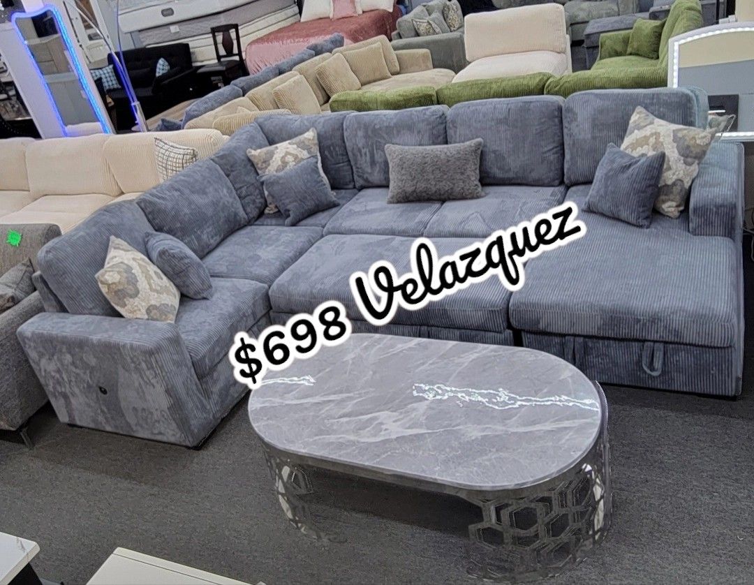 ✅️✅️4-Piece Convertible Sectional
Sleeper Sofa, Chaise Storage, Sofa Storage & USB Port✅️✅️