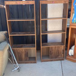 Set of Wood Bookshelves 