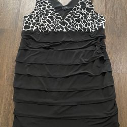 Womans Black And White Ruffle Layer Dress Size 20 By En focus #3