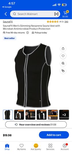 Large SaunaFX Men's Slimming Neoprene Sauna Vest with Microban Antimicrobial Product Protection