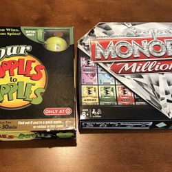 2 Family Games Monopoly Millionaire, Sour Apples To Apples