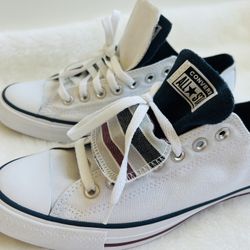 New! Converse All Star Chuck Taylor Shoes Unisex White Low Top double tongue