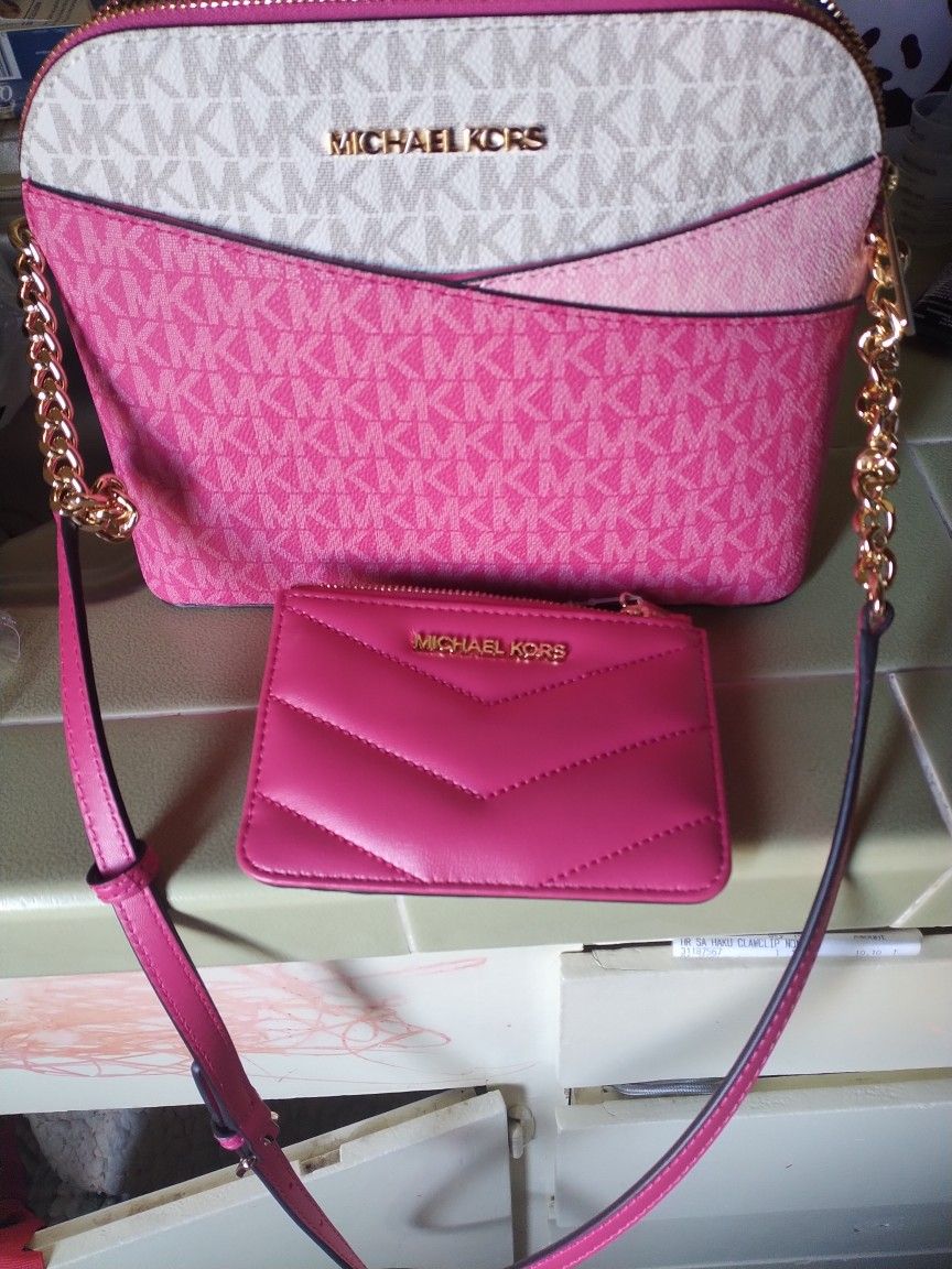 Brand New Pink Michael Kors With Small Pink Wallet