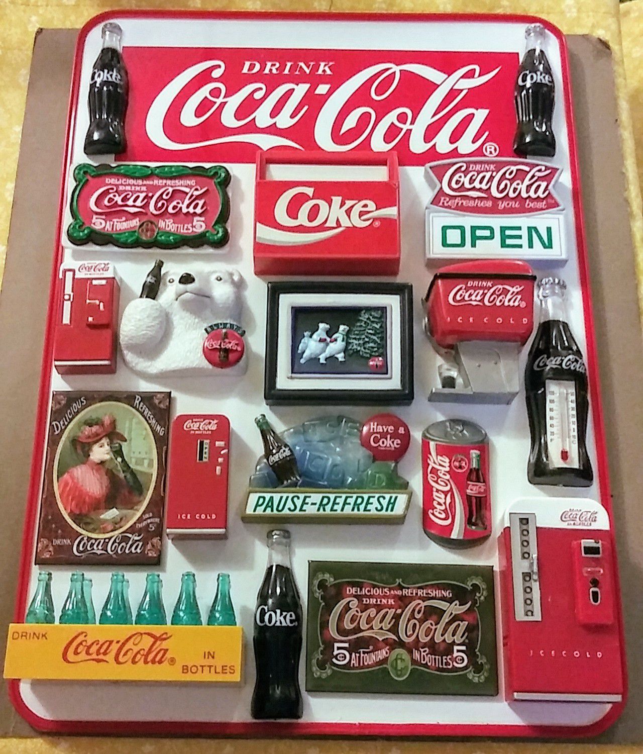 Coca-Cola Magnets & Dry Erase Board