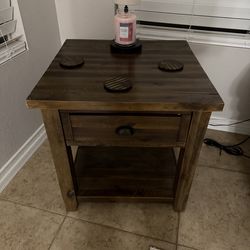 Wood end table