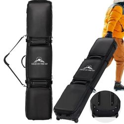 Double Rolling Ski Bag Padded Waterproof Snowboard Bag with Wheels for Air 