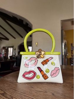 RARE SONJA PICARD Ceramic Purse Planter Vase Or Bathroom Accessories