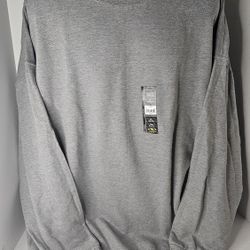 Mens 4XL (58-60) Athletic Works Fleece Crew Sweatshirt Grey 