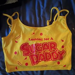Handmade "looking For A Sugar Daddy" Women's L Midriff Top