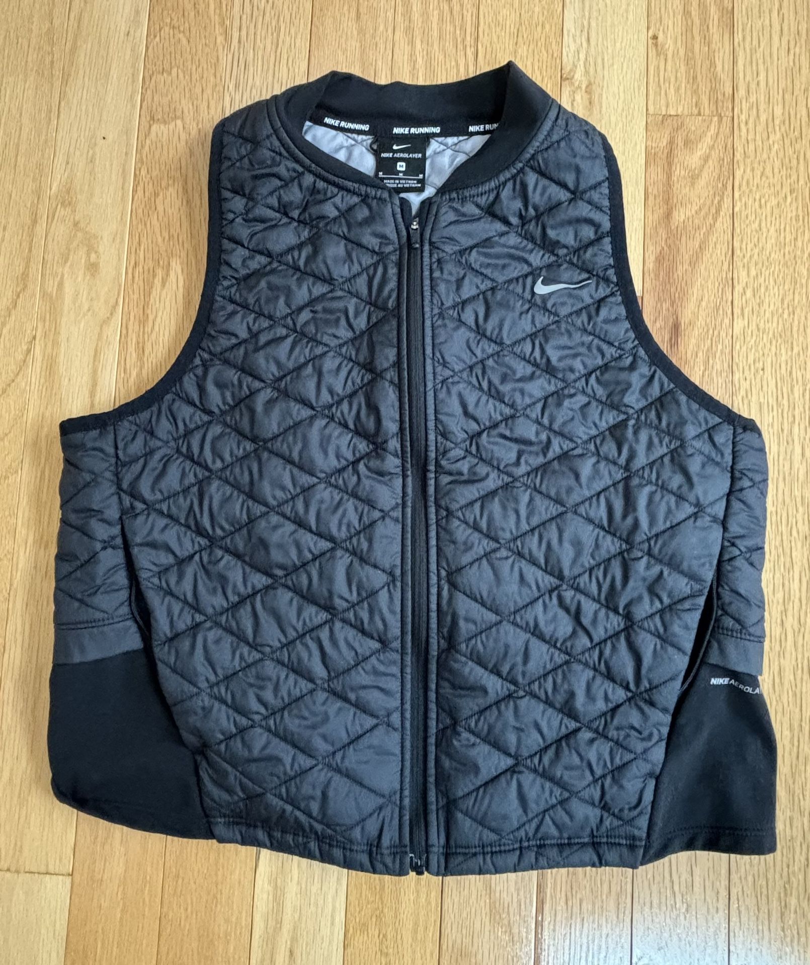 Nike Black Aerolayer Running Gilet Vest Quilted Jacket Coat Women’s Size M