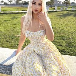 Cute Yellow Shein Summer Dress 