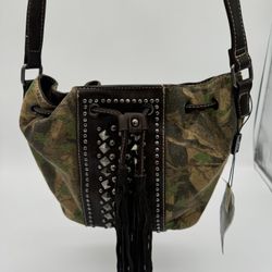Montana West Camo Print Fringe Purse