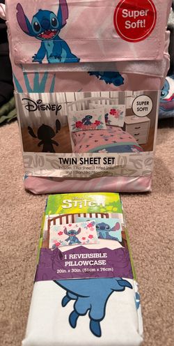 Like New Disney Stitch Twin Sheet & New Pillowcase Sheets used for 1 night