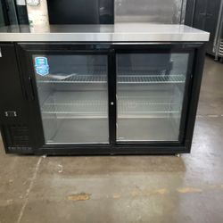 Like New Dukers 57"L Back Bar Cooler With Sliding Glass Doors 